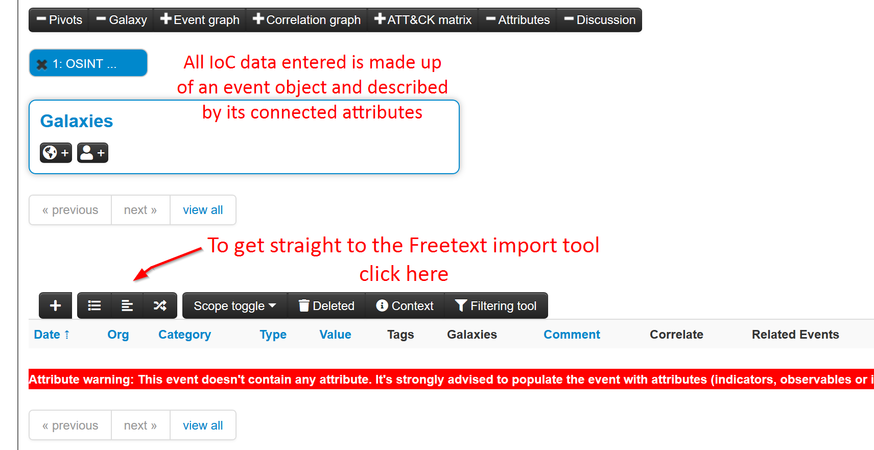 Use Freetext import