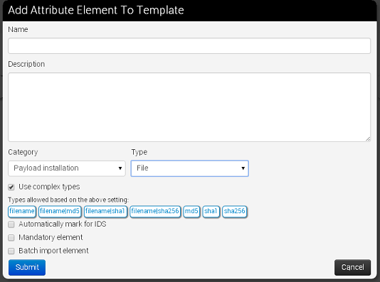This element will generate regular attributes based on user entry.
